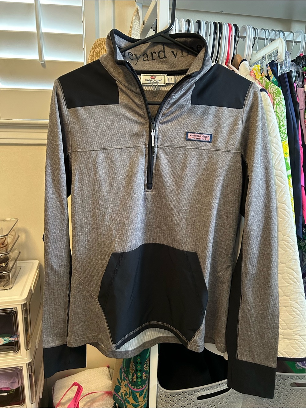 Vineyard Vines Gray Quarter-Zip Performance Pullover